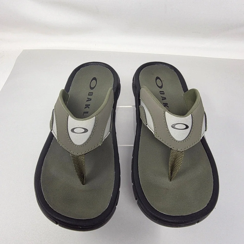 Oakley Operative 2.0 Sandals Mens 9 Flip Flops Olive Green Gray FOF100418 EX